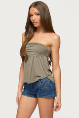 Bowey Draped Cutout Strapless Top