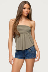 Bowey Draped Cutout Strapless Top