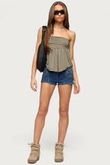 Bowey Draped Cutout Strapless Top