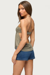 Bowey Draped Cutout Strapless Top