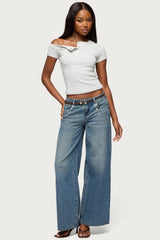 Jubilee Off Shoulder Henley Top