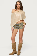 Alanna Sheer Sequin Poncho