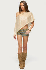 Alanna Sheer Sequin Poncho