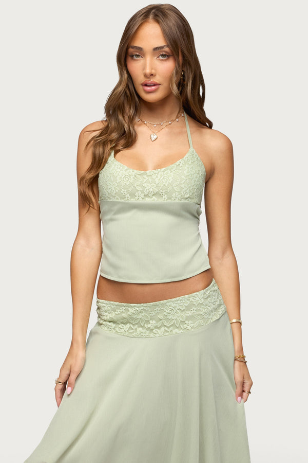 Evia Lacey Backless Halter Top
