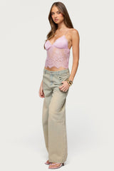 Ottilie Lace & Satin Effect Top