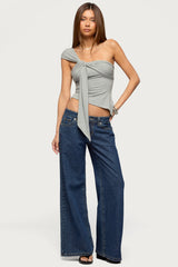 Zoie Draped Tie One Shoulder Top