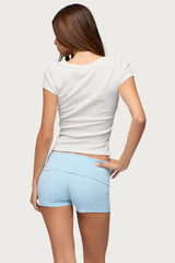 Nadiah Ribbed Scoop Neck T Shirt