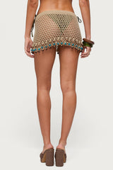 Naleni Bead Crochet Mini Skirt