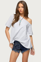 Miah Off Shoulder Shredded Back Top