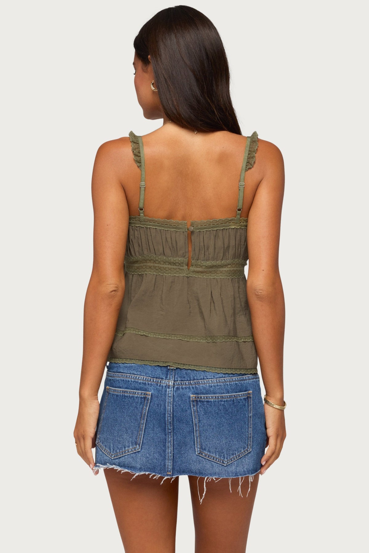 Mable Lacey Straight Neck Tank Top