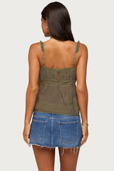 Mable Lacey Straight Neck Tank Top