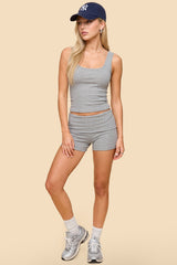 Audrea Ribbed Foldover Biker Shorts