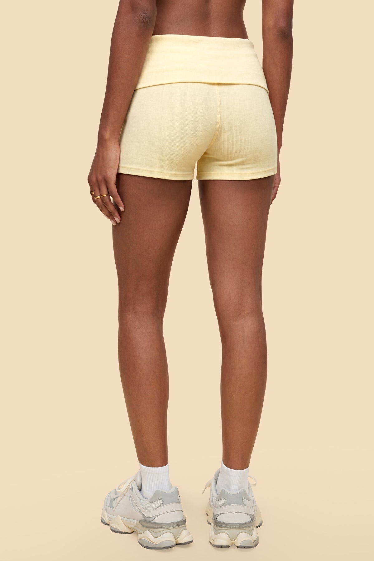Audrea Ribbed Foldover Biker Shorts
