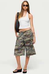 Camo Rush Oversized Bermuda Shorts
