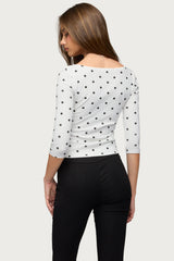 Katey V Neck Polka Dot Top