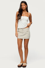 Poppey Striped Twill Mini Skirt