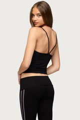 Yolena Ribbed V Neck Tank Top