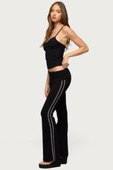 Charly Foldover Stripey Flared Trousers