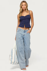 Delia Sweetheart Button Up Tank Top