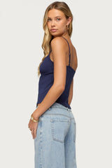 Delia Sweetheart Button Up Tank Top