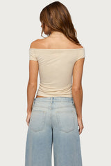 Kaite Off Shoulder Cutout Tie Top
