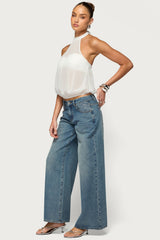 Sheer Built In Bra Bubble Top