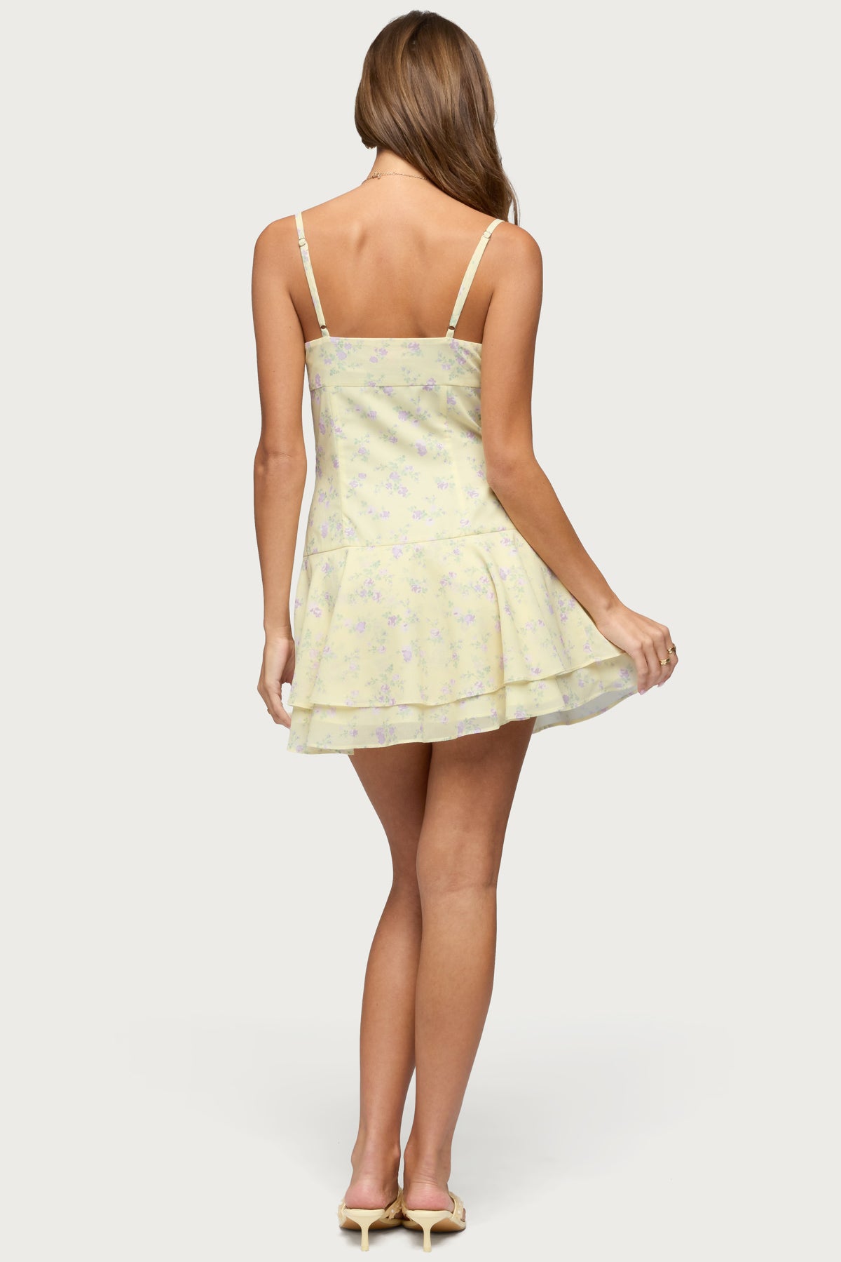 Daphna Floral Chiffon Mini Dress