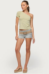 Eulia One Shoulder Striped Top