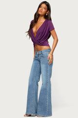 Addie Deep V Twist Front Top