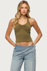 Montanah Pleated Halter Top