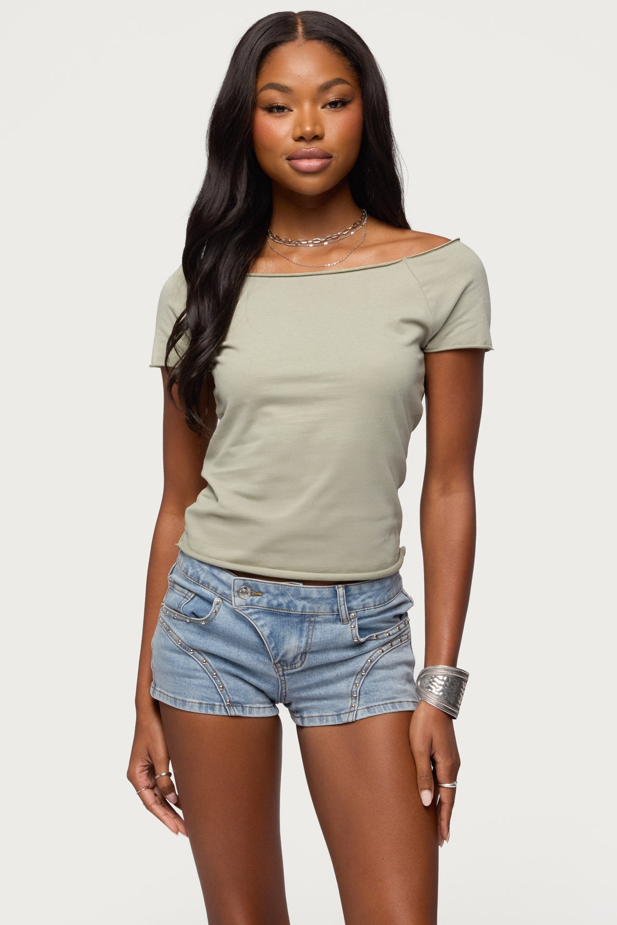 Kamalah Boat Neck Cotton T Shirt