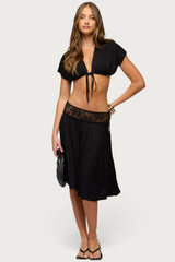 Kaylea Tie Front Backless Crop Top