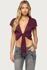 Marisse Tie Front Top