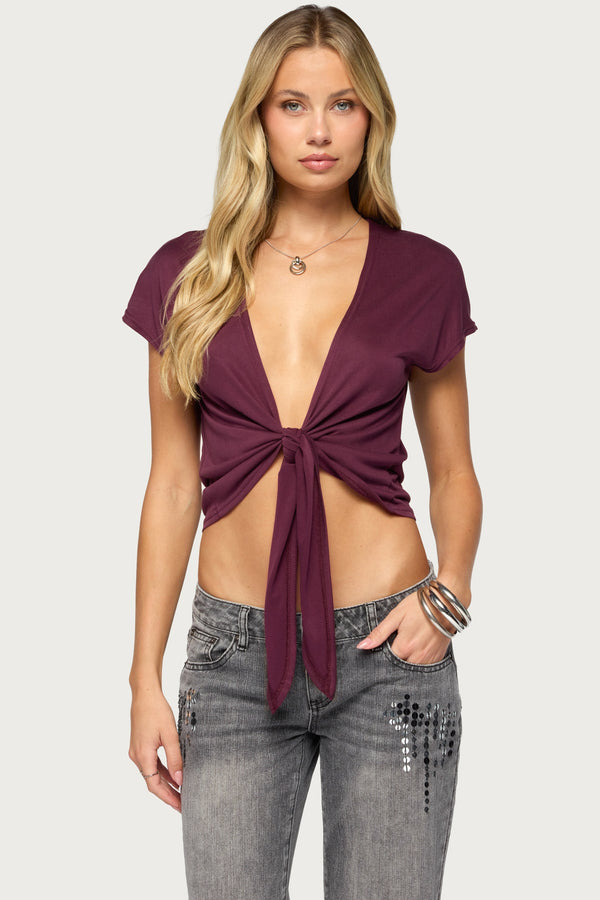 Marisse Tie Front Top view 1