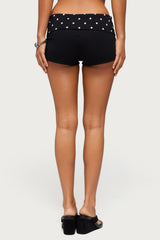 Kizzy Polka Dot Foldover Micro Shorts