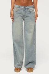 Quintie Mid Rise Straight Leg Jeans