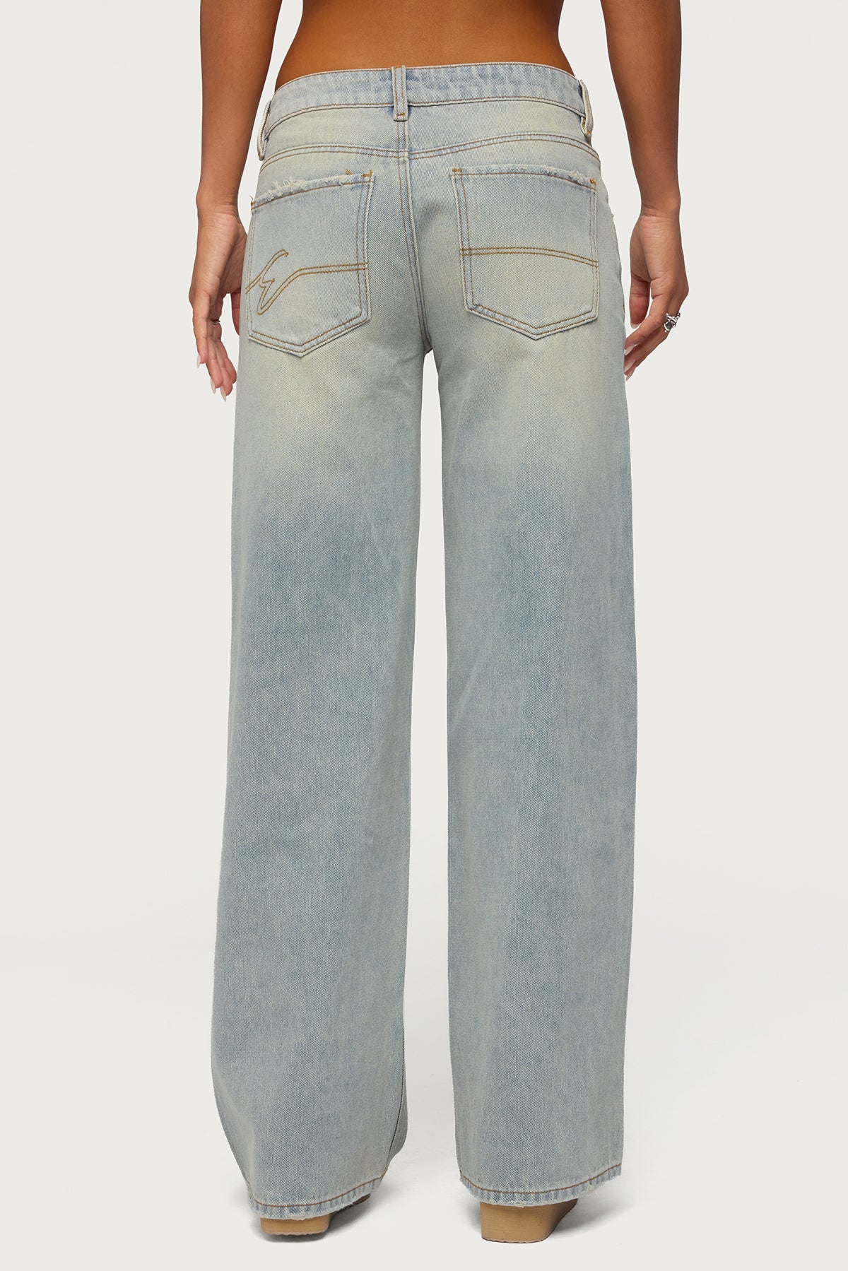 Quintie Mid Rise Straight Leg Jeans