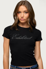 Edikted Icon Rhinestone T Shirt