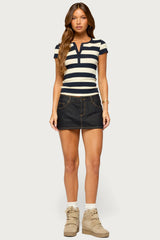 Rhianon Striped Henley Top
