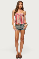 Fernanda Striped Halter Top
