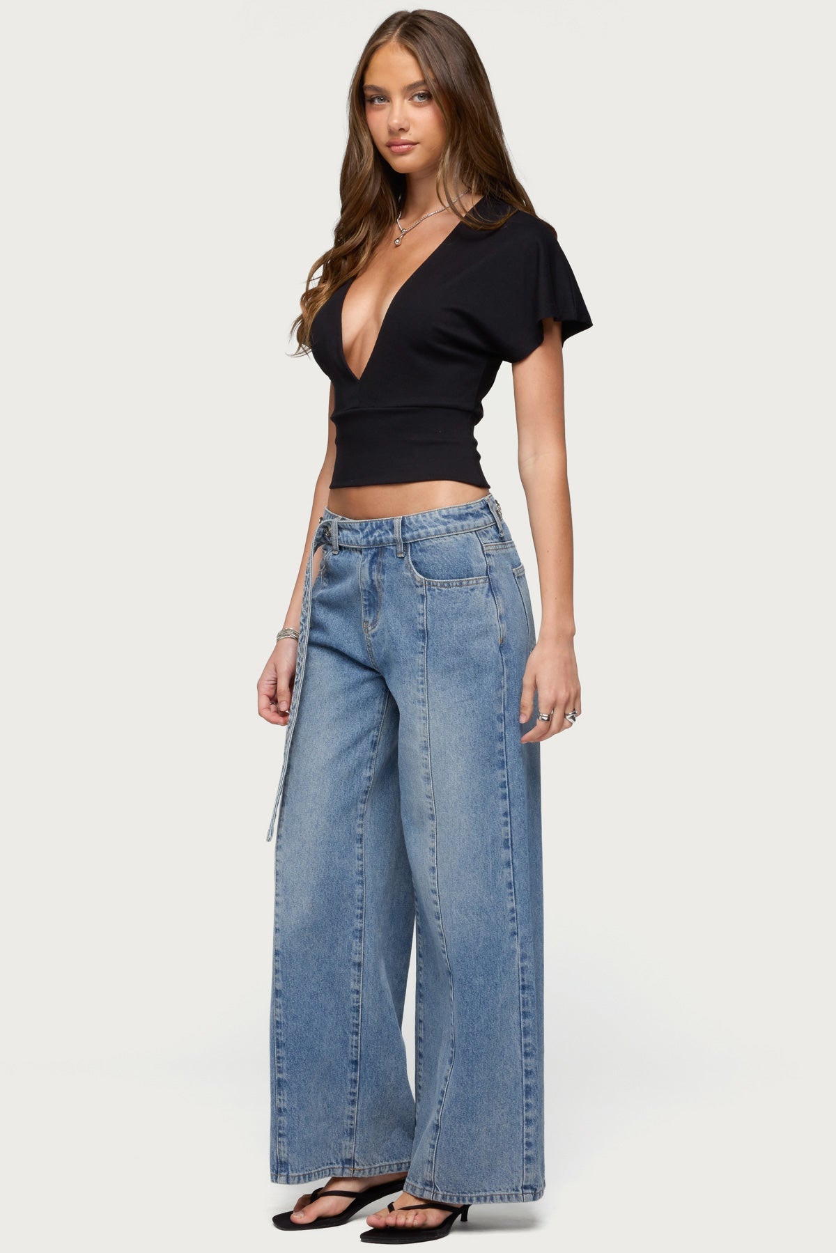 Mundy Deep V Neck Top