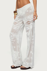 Milaya Sheer Crochet Straight Leg Pants