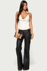Bayley Low Rise Faux Leather Trousers