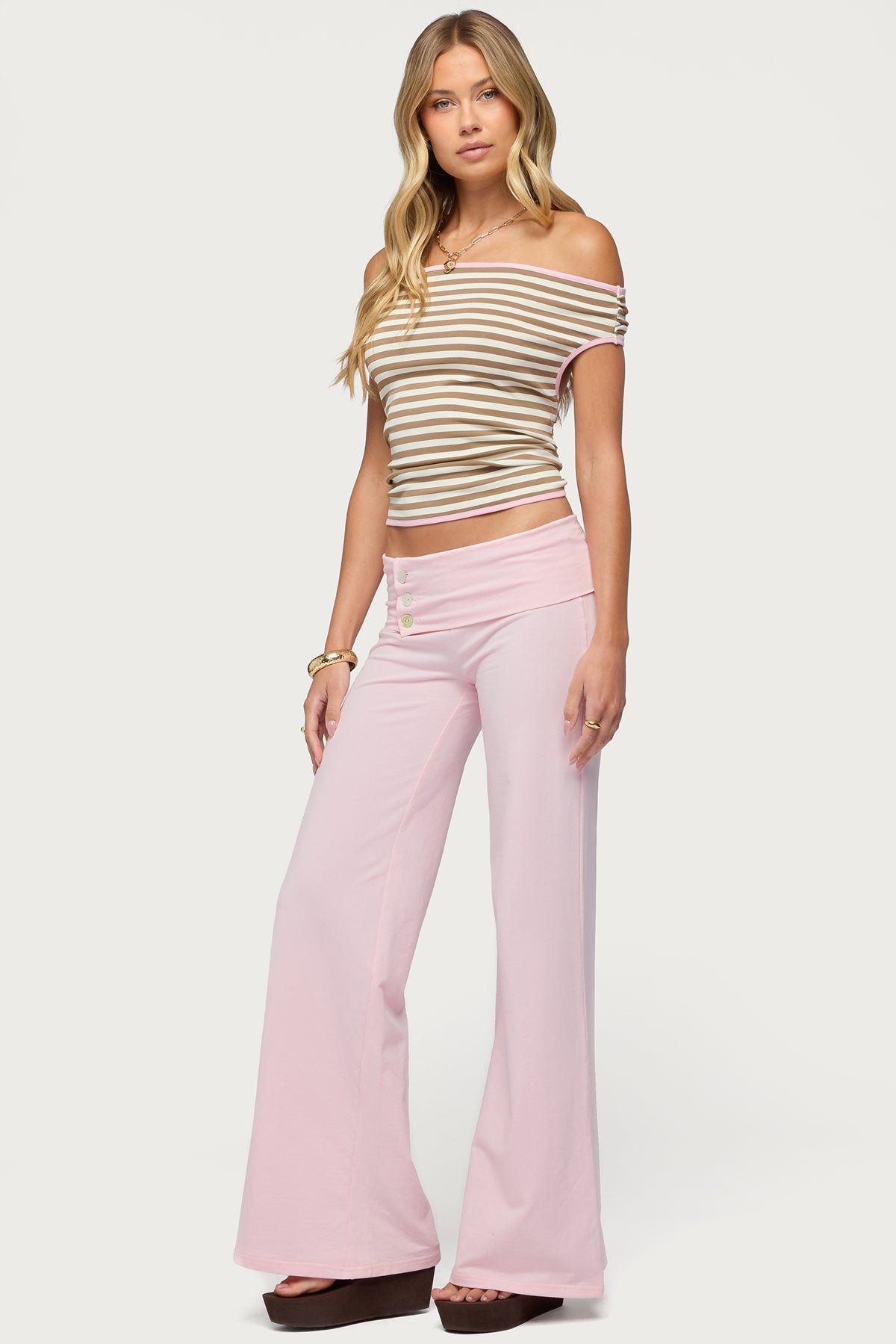 Poppy Foldover Wide Leg Trousers