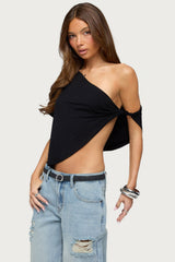 Asymmetric Twisted Off Shoulder Top