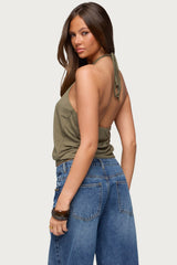 Metta Ring Cutout Halter Top