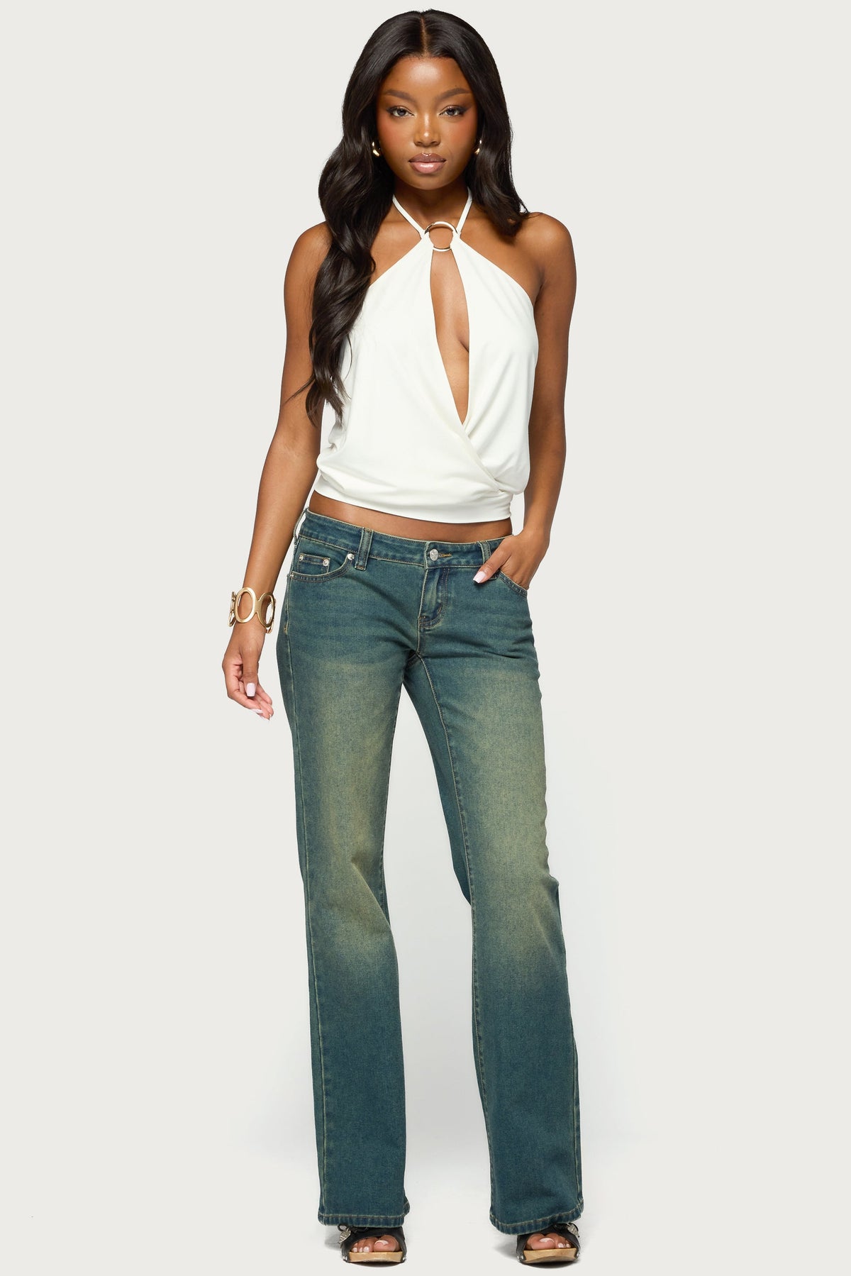 Metta Ring Cutout Halter Top