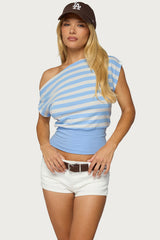 Kittie Striped Off Shoulder Top