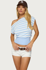 Kittie Striped Off Shoulder Top
