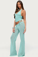 Bena Textured Knit Flared Trousers